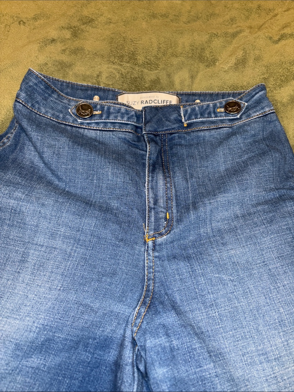 High-Rise Blue Denim Jeans